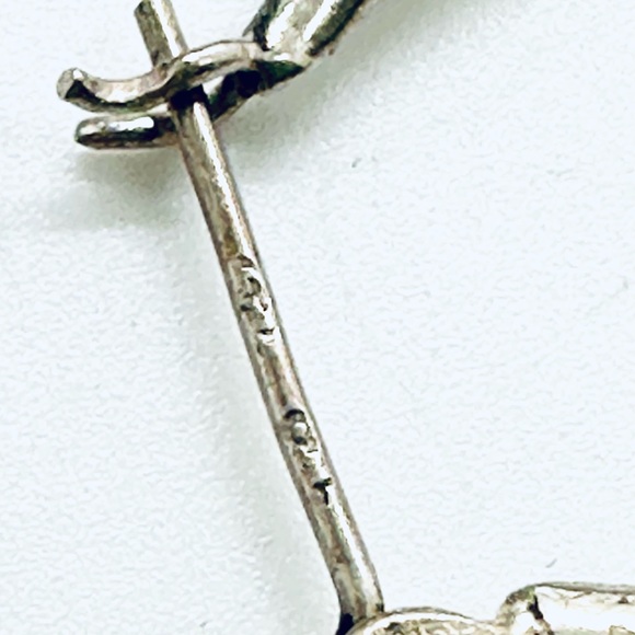 Vintage Silver Hoop Earrings - Picture 8 of 14